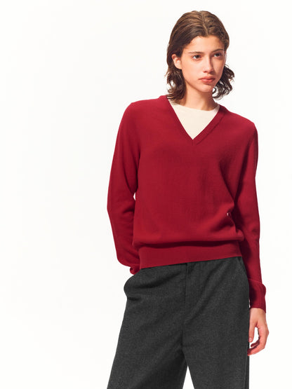 Northbutsouth V-neck Layered Look Loose Fit Merino Wool Women&