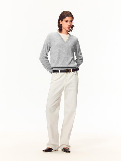 Northbutsouth V-neck Layered Look Loose Fit Merino Wool Women&