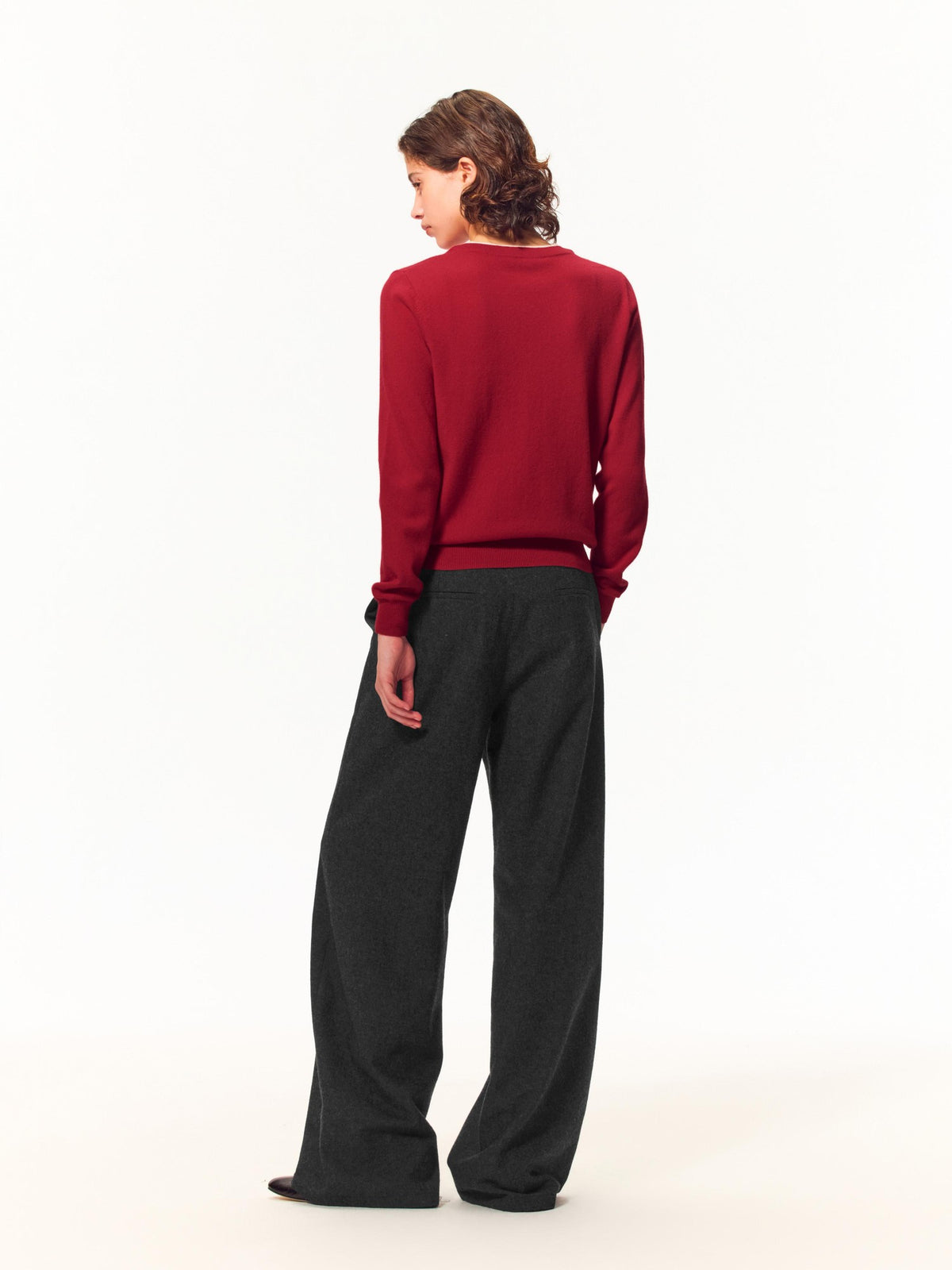 Northbutsouth V-neck Layered Look Loose Fit Merino Wool Women&