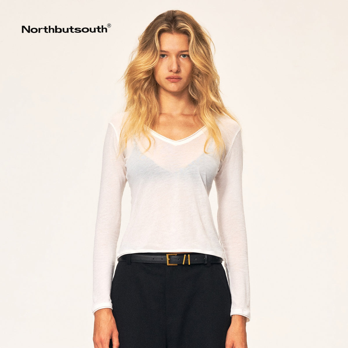 Northbutsouth_V-neck_Rolled_Edge_Cotton_Women&