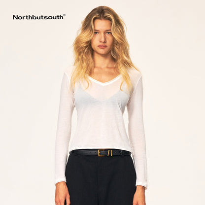 Northbutsouth_V-neck_Rolled_Edge_Cotton_Women&