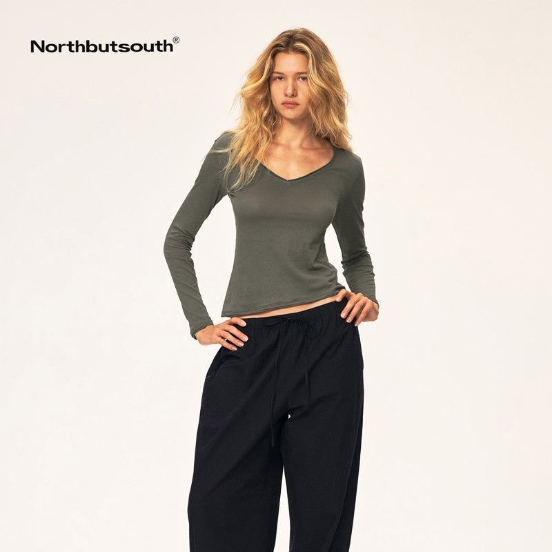 Northbutsouth_V-neck_Rolled_Edge_Cotton_Women&