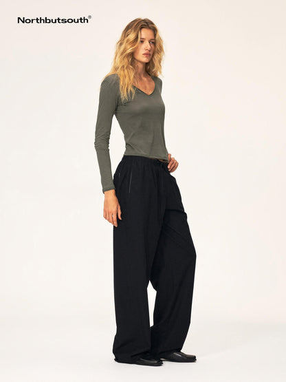 Northbutsouth V-neck Rolled Edge Cotton Women&