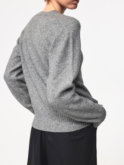 Northbutsouth V-neck Straight Cut Merino Wool Sweater With Placket