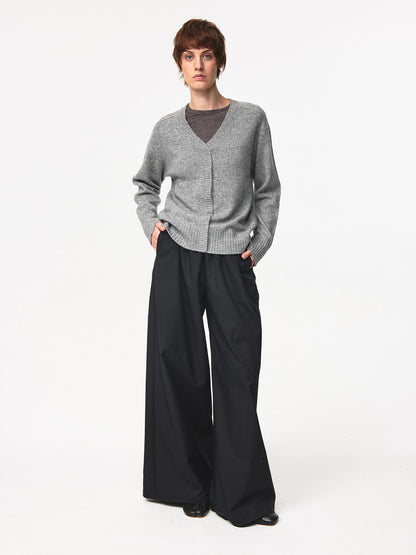 Northbutsouth V-neck Straight Cut Merino Wool Sweater With Placket