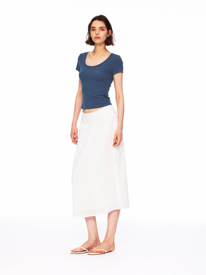 Northbutsouth Vertical Striped Wide Banded Low Waist Flared Women&