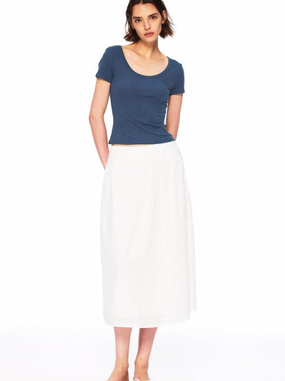 Northbutsouth Vertical Striped Wide Banded Low Waist Flared Women&