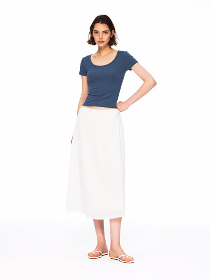 Northbutsouth Vertical Striped Wide Banded Low Waist Flared Women&