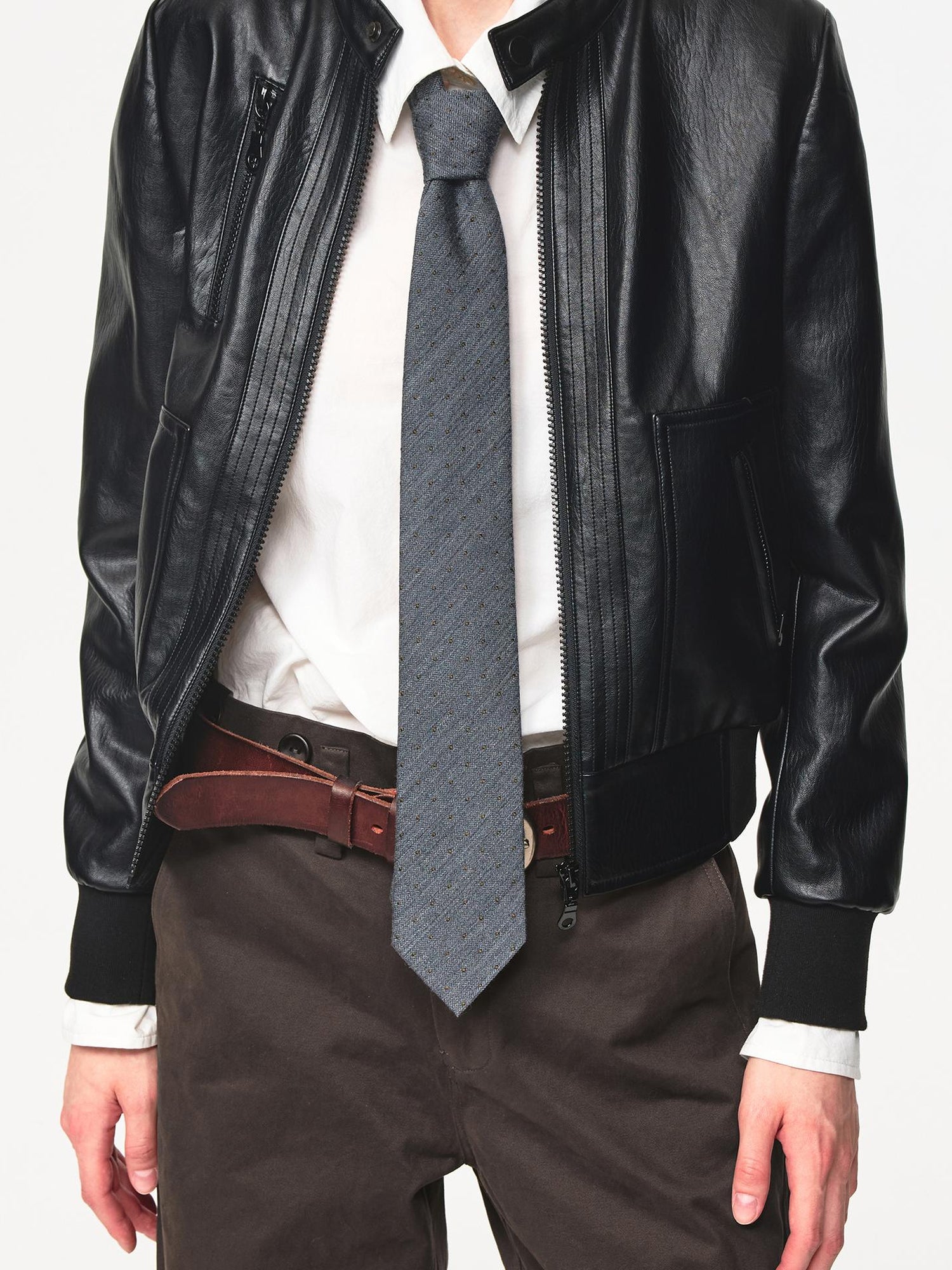 Northbutsouth Vintage Black Cropped PU Leather Jacket With Waist Detail