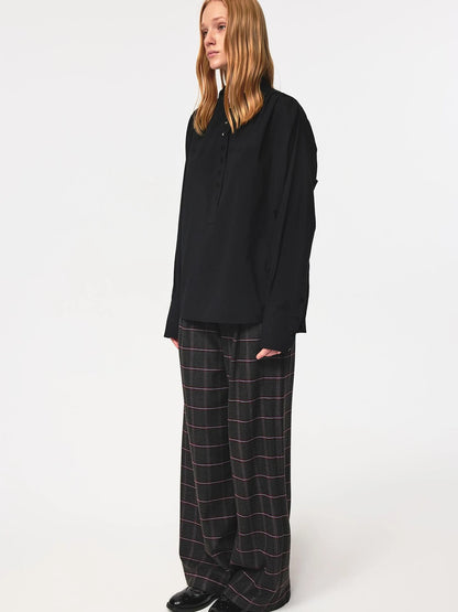 Vintage Checkered Trousers Low Waist Wide Leg Casual Pants