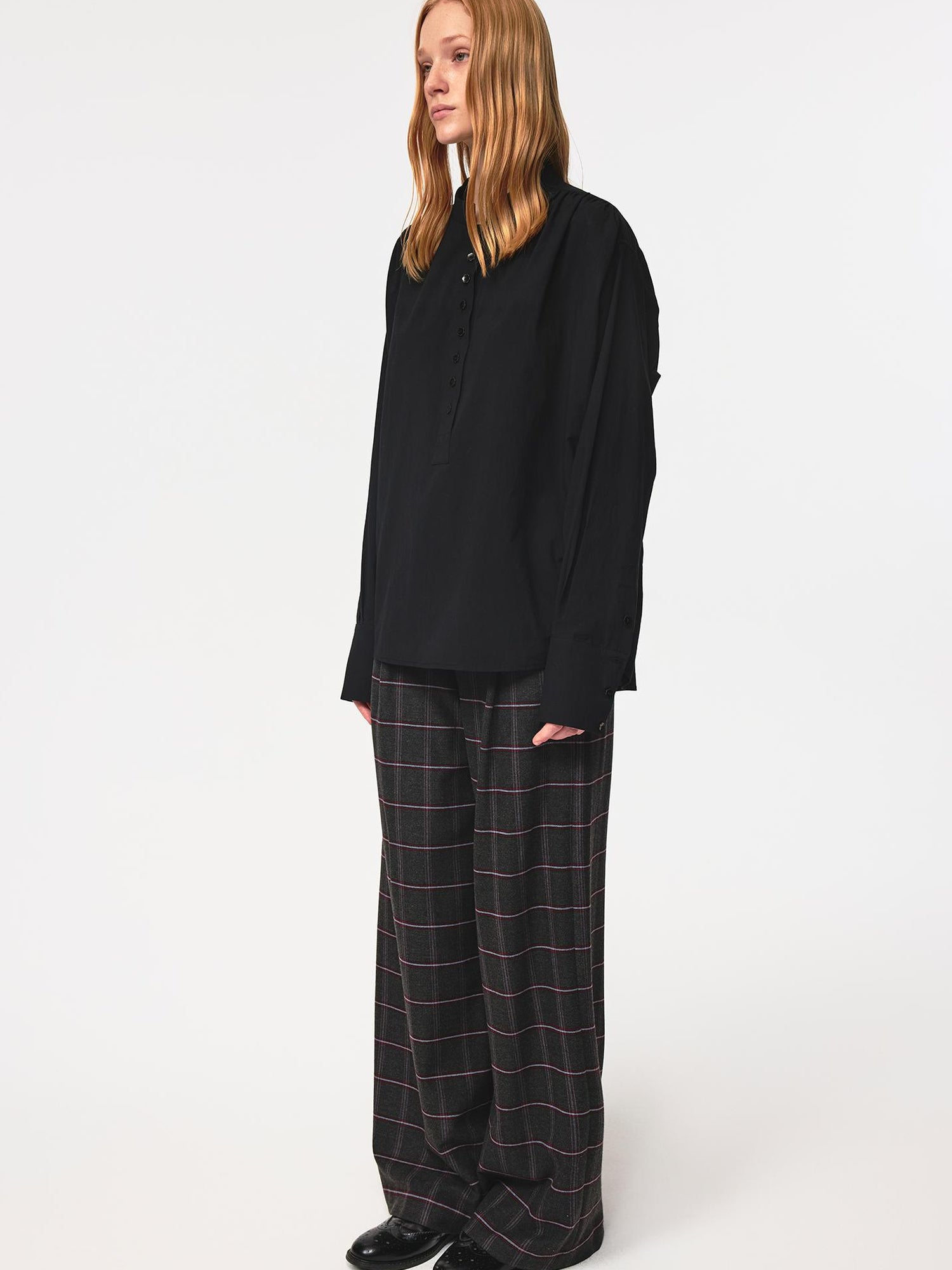 Northbutsouth Vintage Checkered Trousers Low Waist Wide Leg Casual Pants