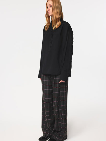 Northbutsouth Vintage Checkered Trousers Low Waist Wide Leg Casual Pants