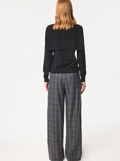Vintage Checkered Trousers Low Waist Wide Leg Casual Pants