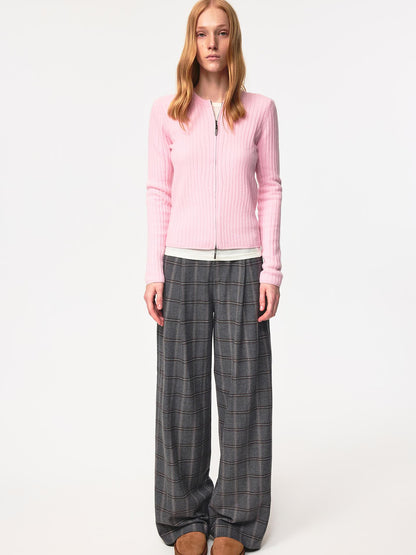 Northbutsouth Vintage Checkered Trousers Low Waist Wide Leg Casual Pants