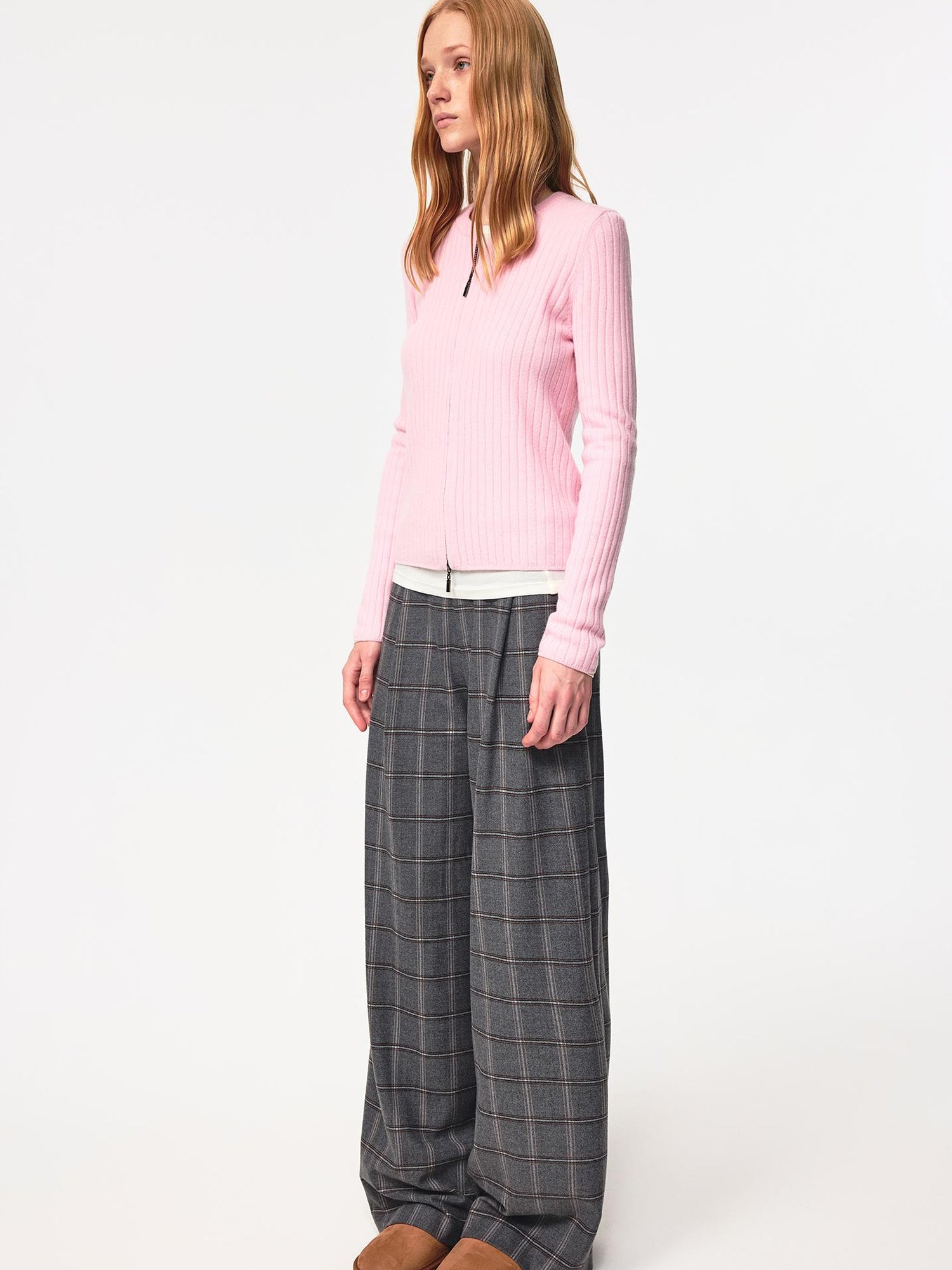 Northbutsouth Vintage Checkered Trousers Low Waist Wide Leg Casual Pants