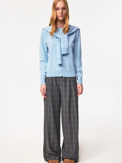 Vintage Checkered Trousers Low Waist Wide Leg Casual Pants