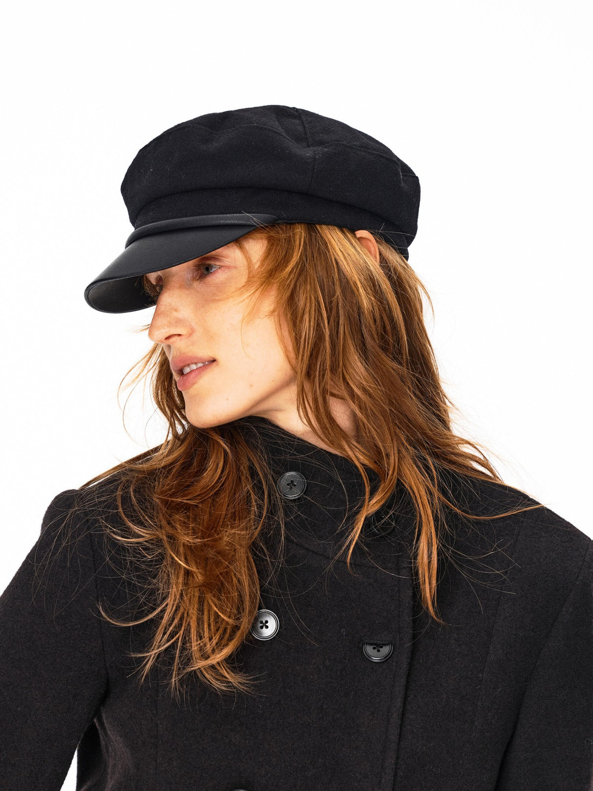 Northbutsouth Vintage Lace Up Flat Top Short Brim Wool Women&