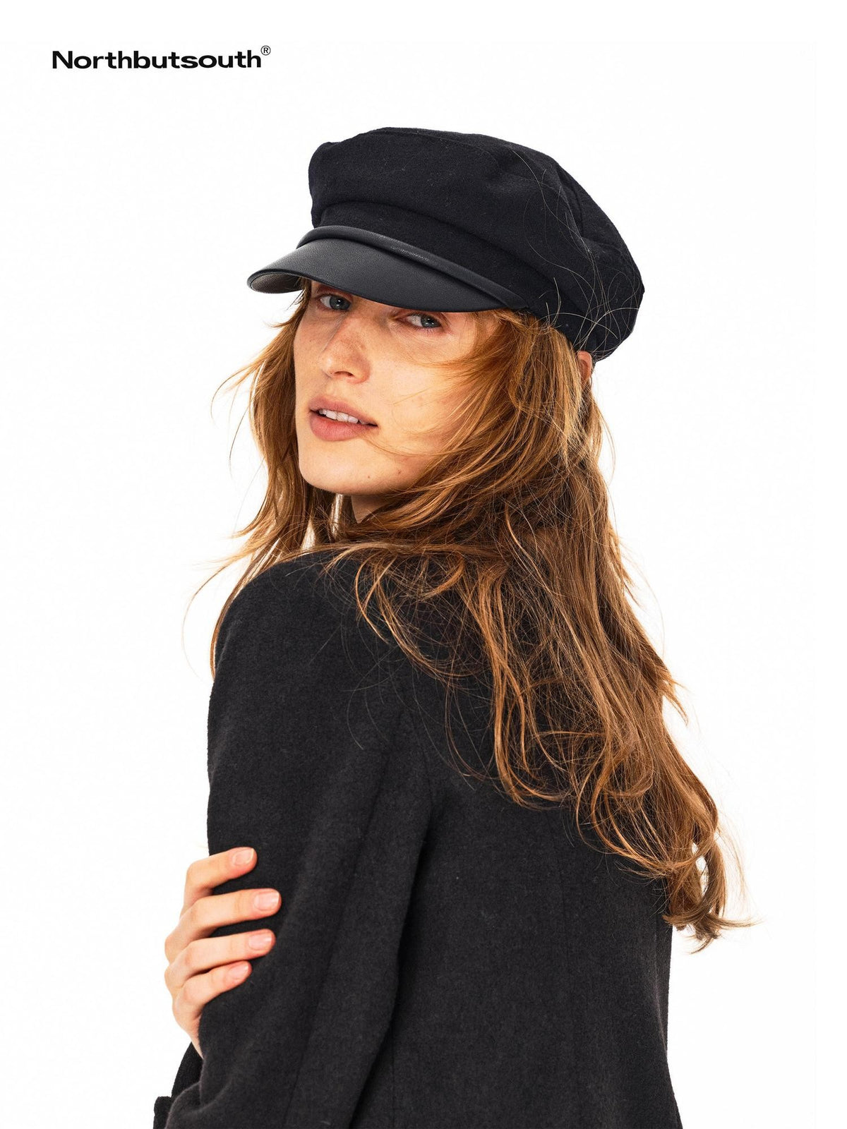 Northbutsouth Vintage Lace Up Flat Top Short Brim Wool Women&