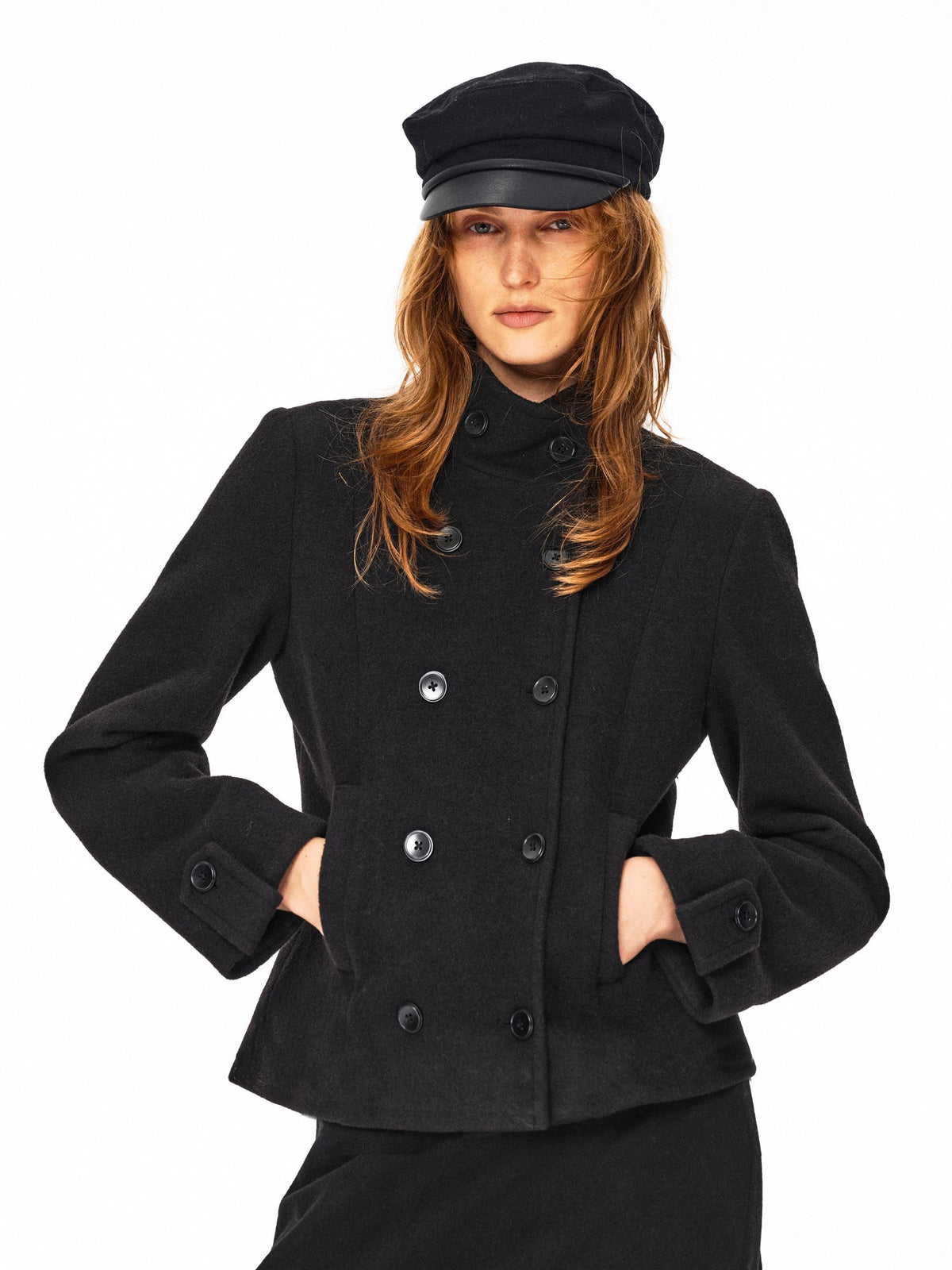 Northbutsouth Vintage Lace Up Flat Top Short Brim Wool Women&