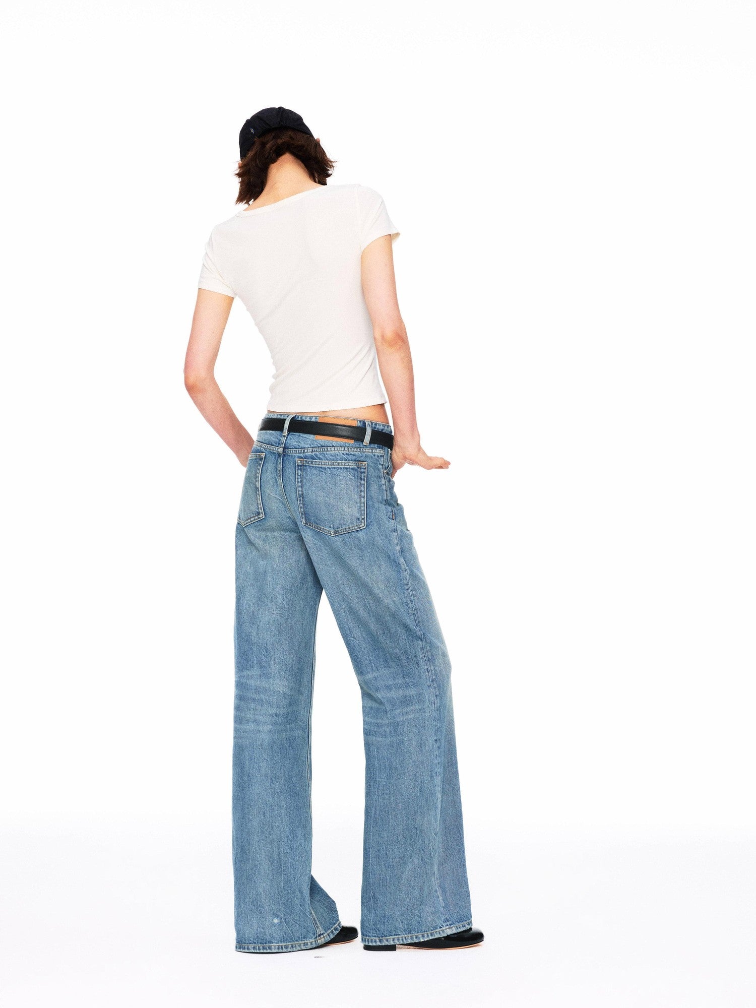 Northbutsouth Vintage Low Rise Slub Ripped Distressed Women&