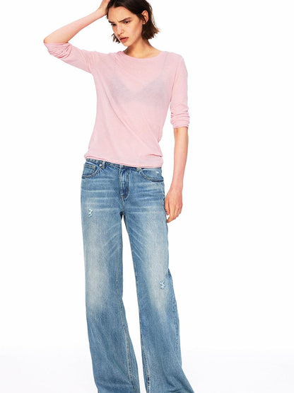 Northbutsouth Vintage Low Rise Slub Ripped Distressed Women&