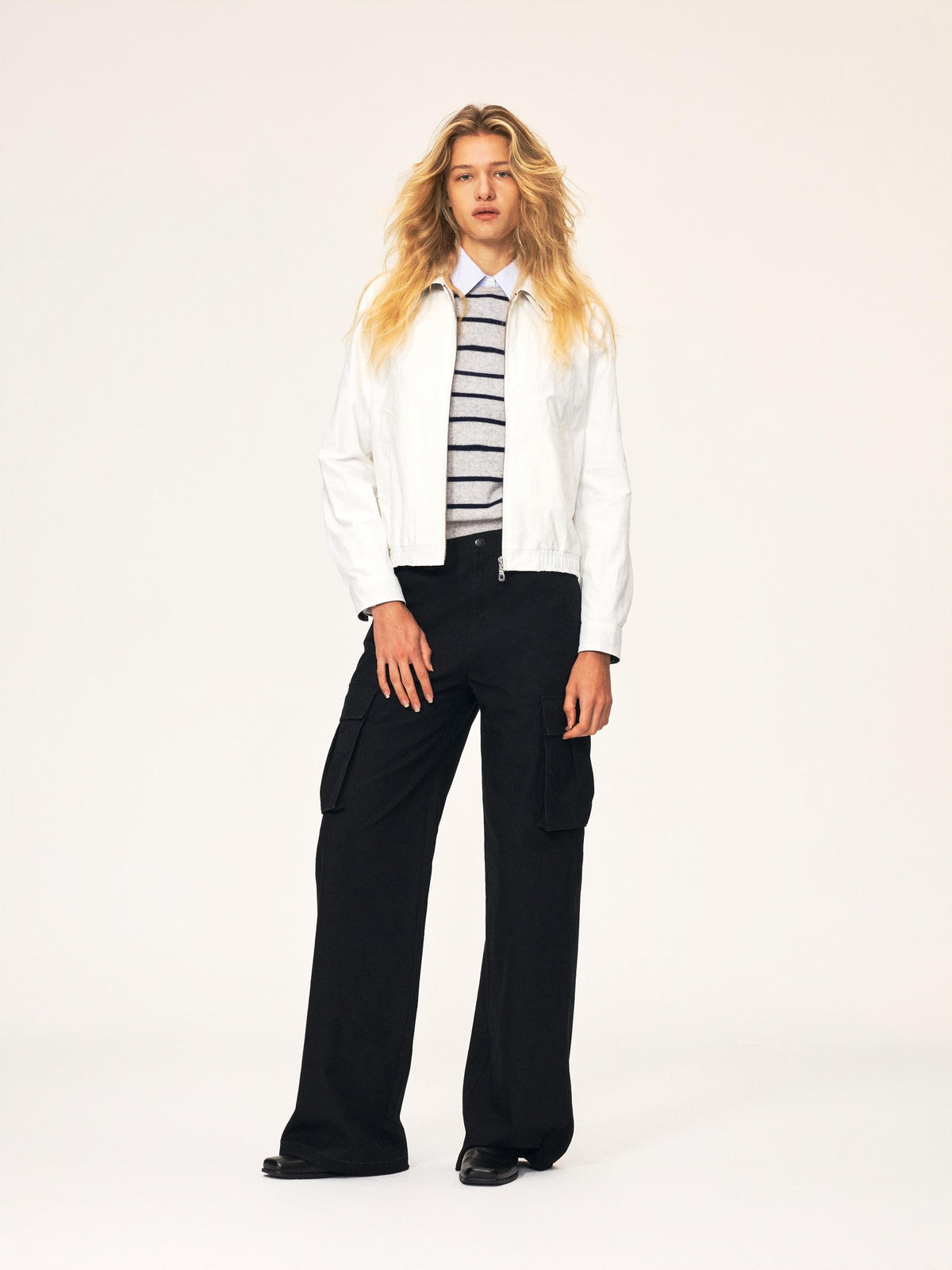 Northbutsouth Vintage Plaid Spliced Double Zip Lapel Women&