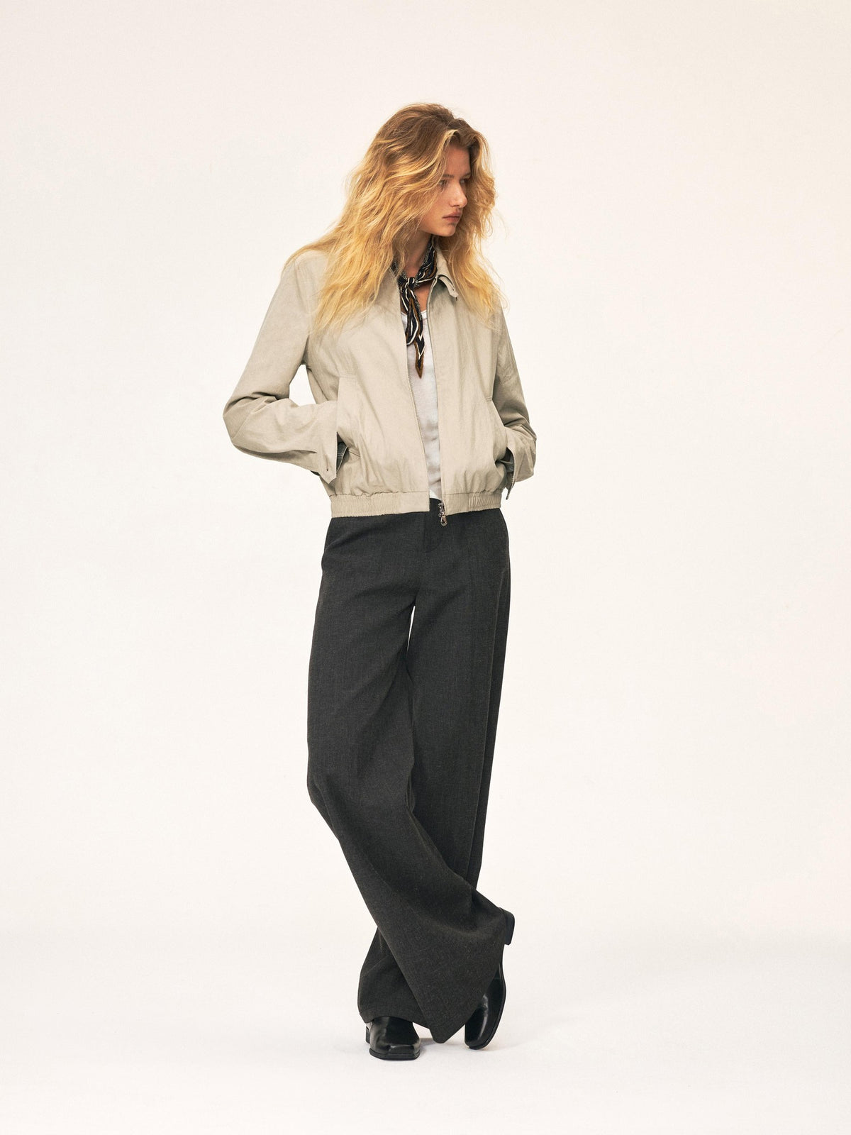 Northbutsouth Vintage Plaid Spliced Double Zip Lapel Women&