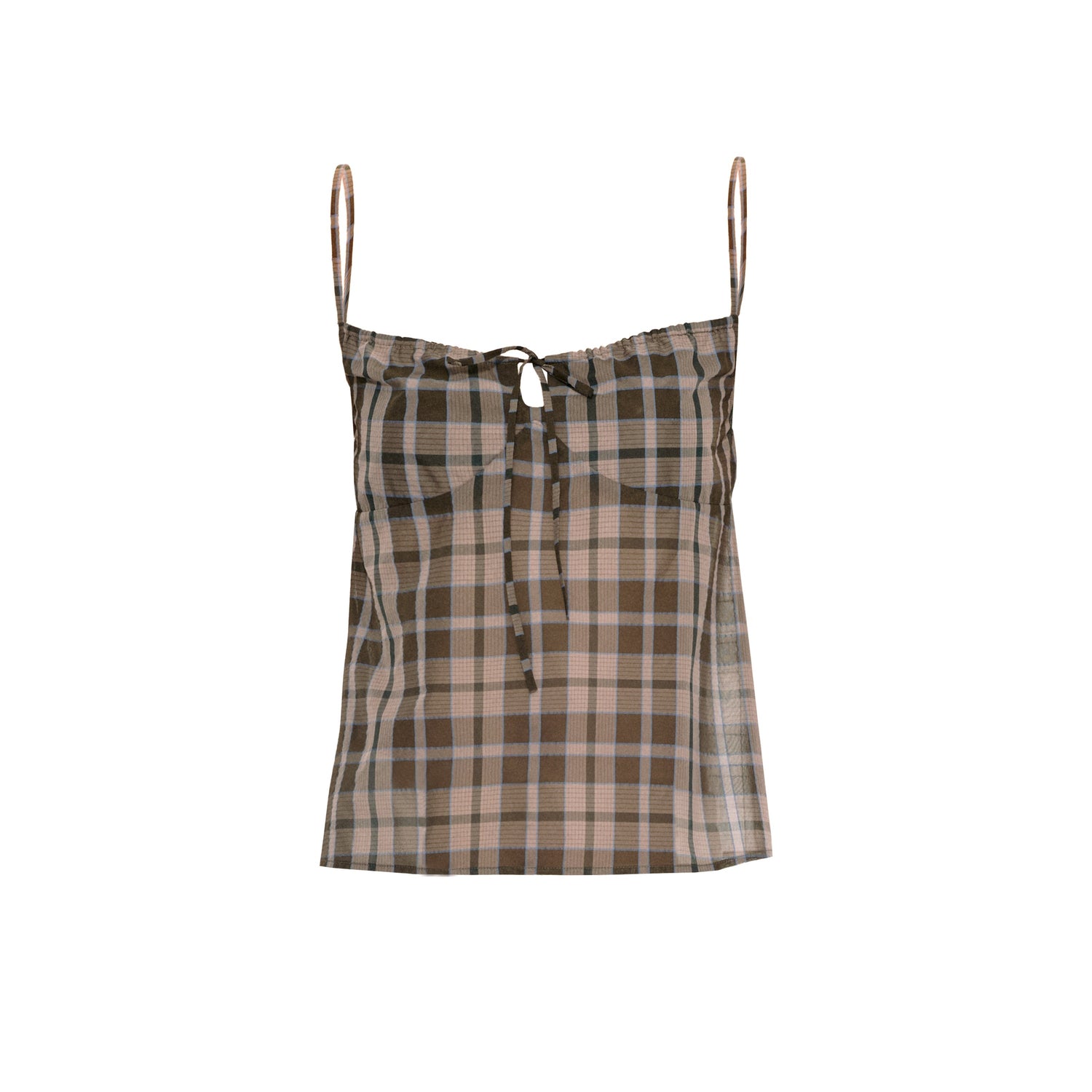Northbutsouth_Vintage_Plaid_Textured_Lace_Up_Drawstring_Women&