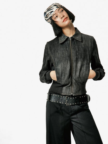 Vintage Studded Leather Belt In Black And Brown