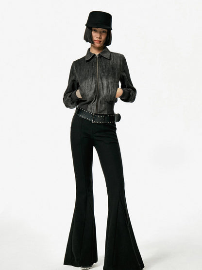 Vintage Studded Leather Belt In Black And Brown