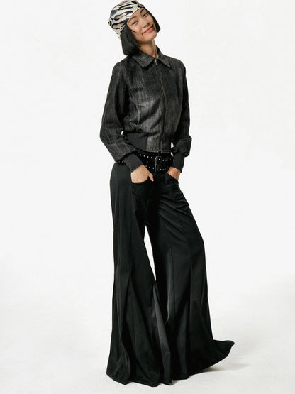 Vintage Studded Leather Belt In Black And Brown