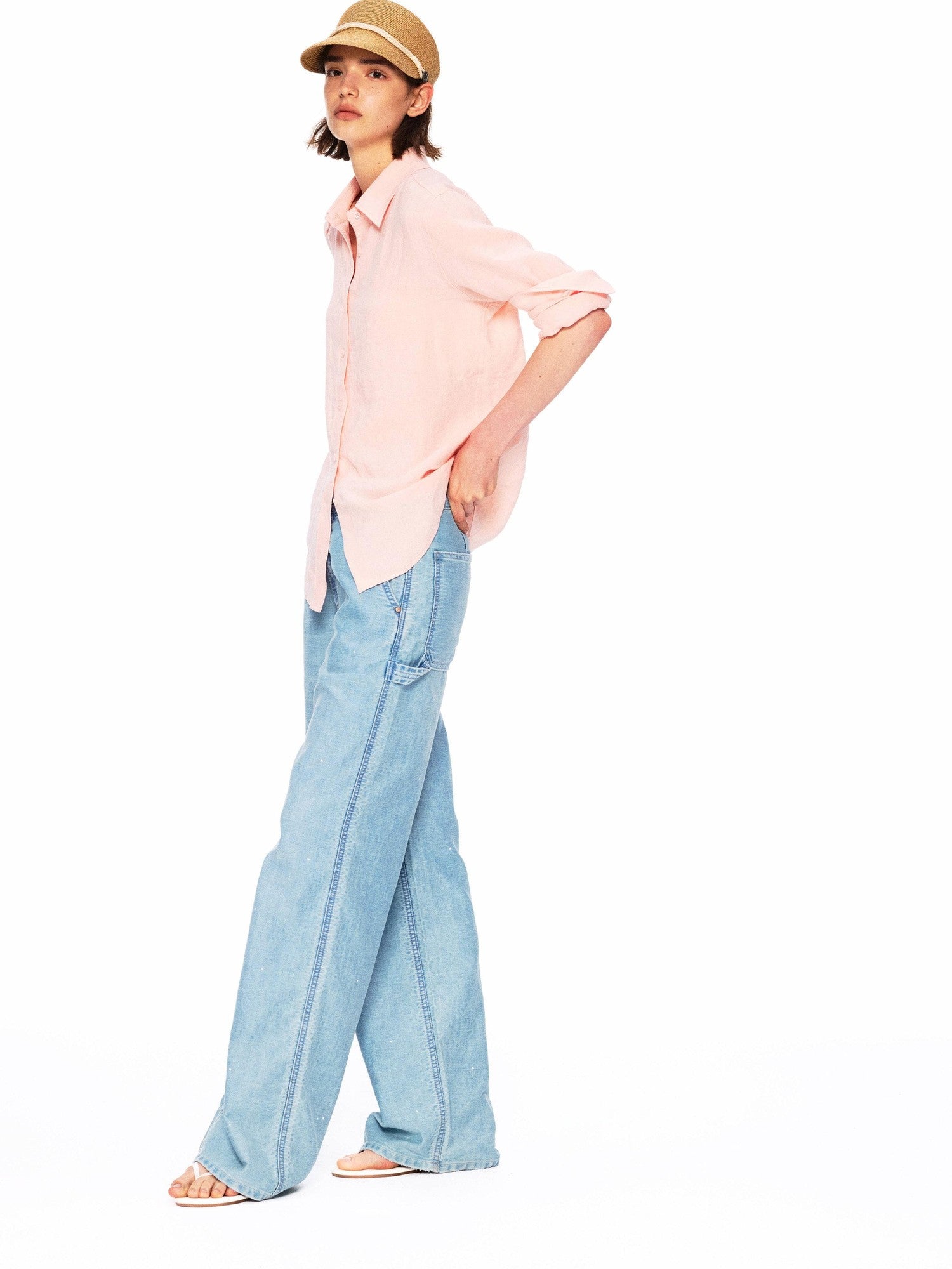 Northbutsouth Vintage Washed Paint Splatter Slub Texture Women&