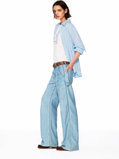 Northbutsouth Vintage Washed Paint Splatter Slub Texture Women&