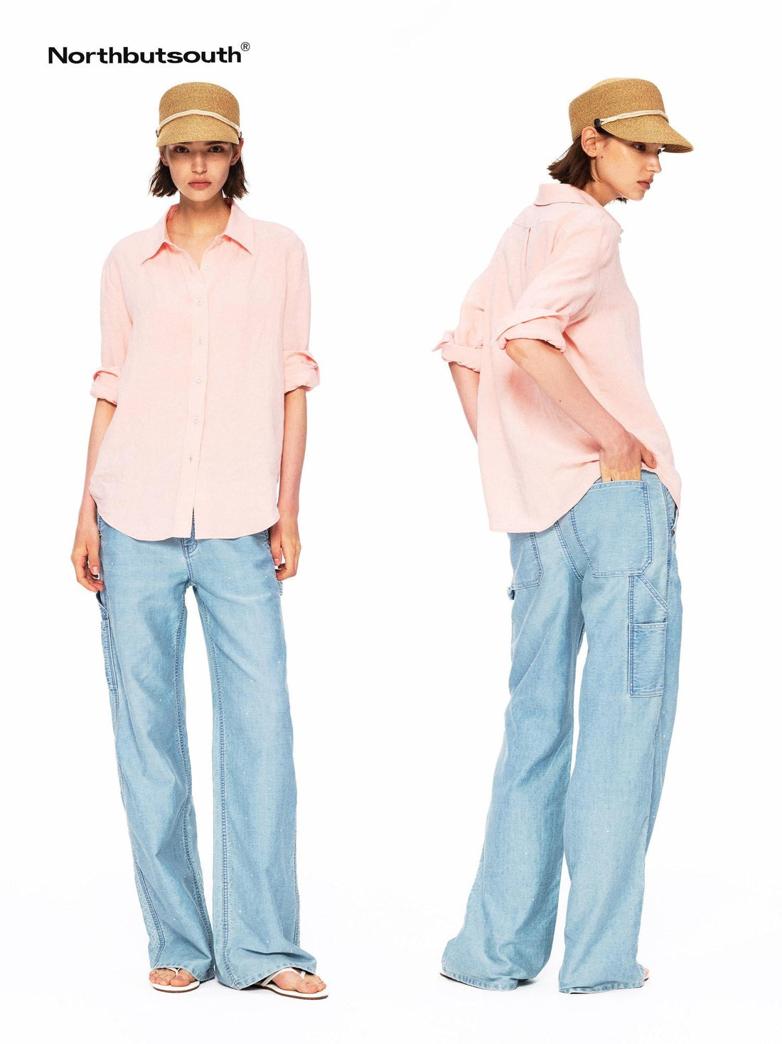 Northbutsouth Vintage Washed Paint Splatter Slub Texture Women&