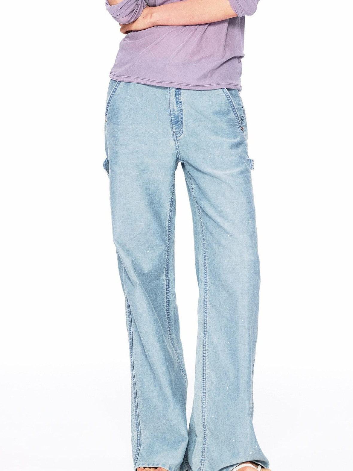 Northbutsouth Vintage Washed Paint Splatter Slub Texture Women&