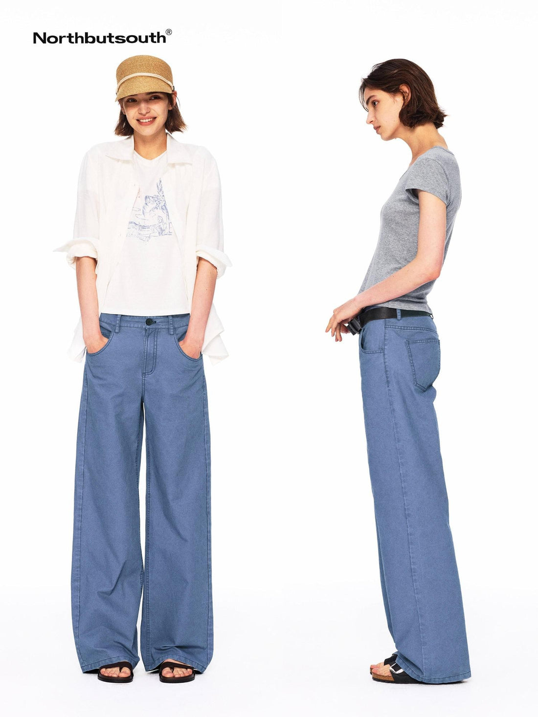 Northbutsouth Vintage Washed Slub Texture Three Color Women&