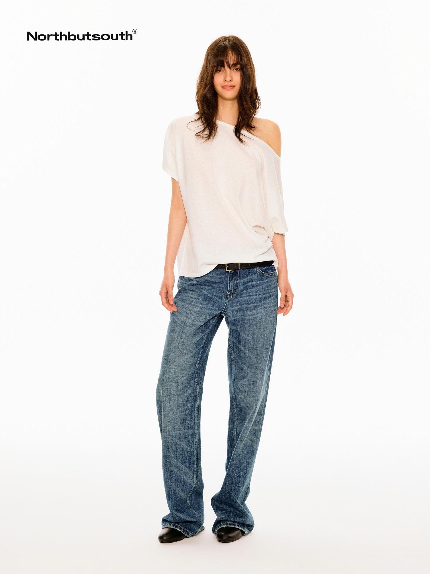 Northbutsouth Vintage Whisker Washed Slim Low Rise Women&