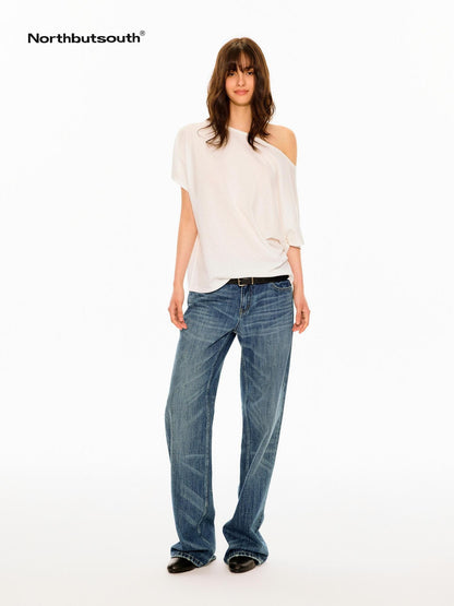 Northbutsouth Vintage Whisker Washed Slim Low Rise Women&