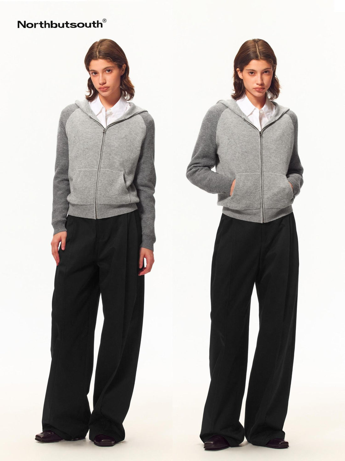 Northbutsouth Waffle Knit Color Block Raglan Sleeve Women&