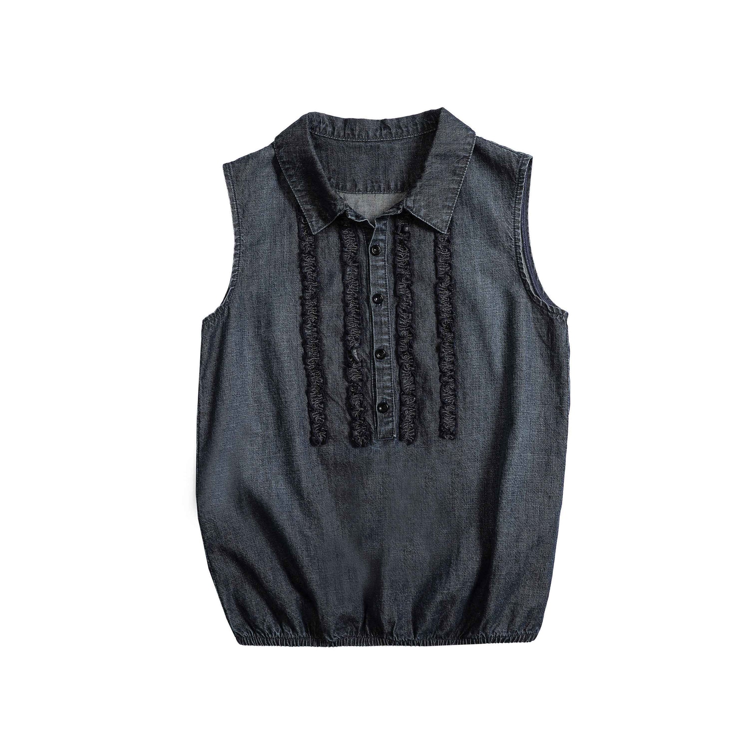 Northbutsouth_Washed_Denim_Lace_Collared_Loose_Women&