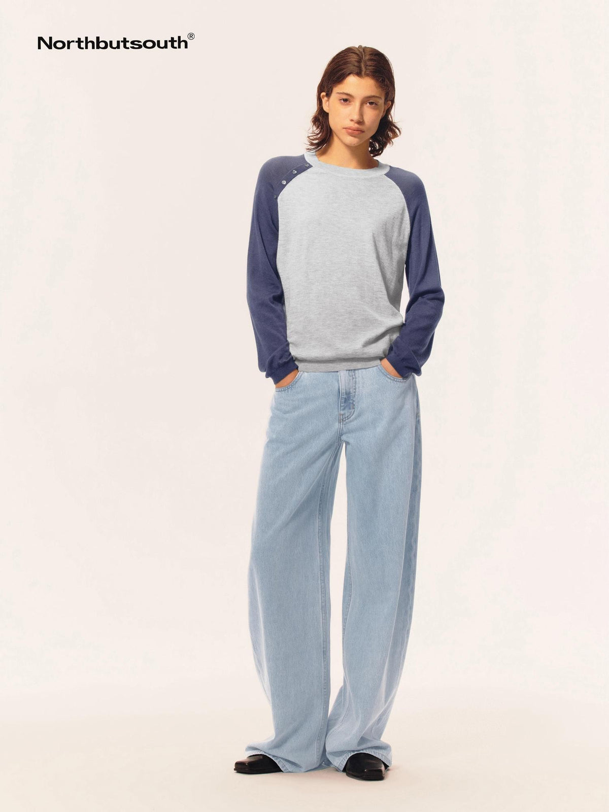 Northbutsouth Washed Distressed Mid Low Rise Cotton Women&
