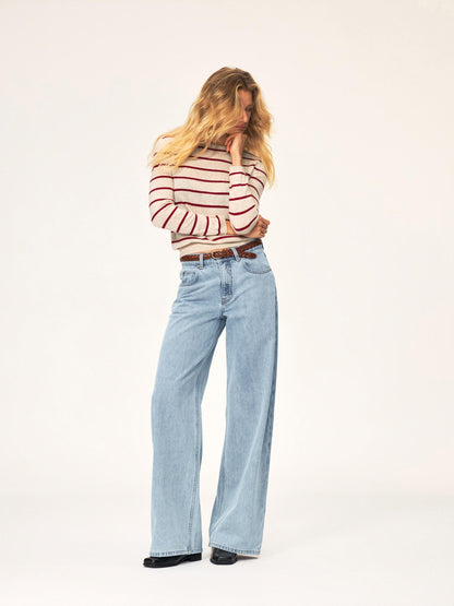 Northbutsouth Washed Distressed Mid Low Rise Cotton Women&