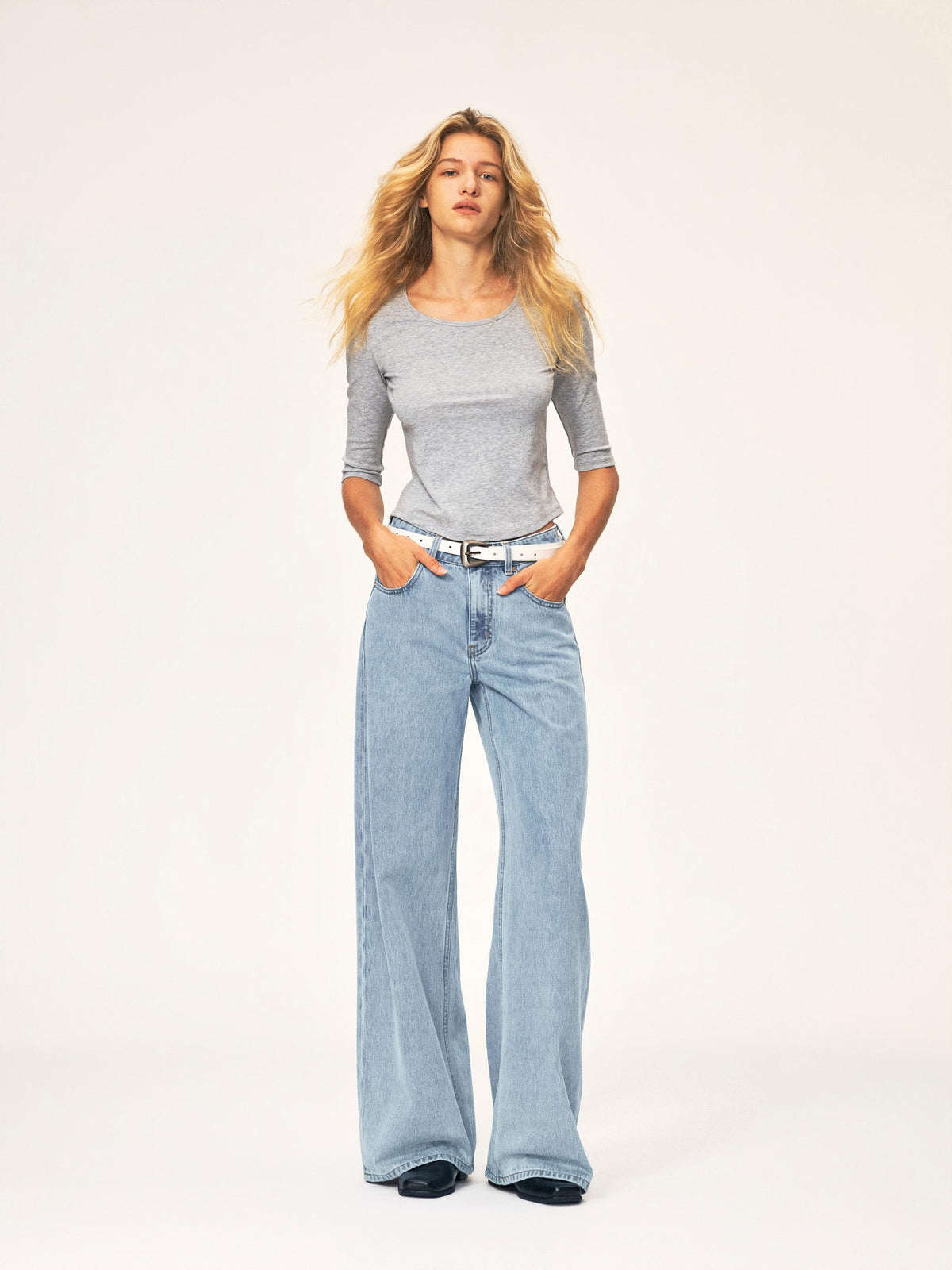 Northbutsouth Washed Distressed Mid Low Rise Cotton Women&
