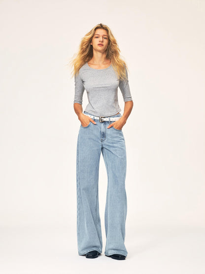Northbutsouth Washed Distressed Mid Low Rise Cotton Women&