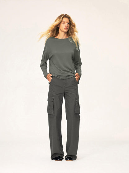 Northbutsouth Washed Distressed Multi Pocket Mid Low Rise Straight Leg Women&