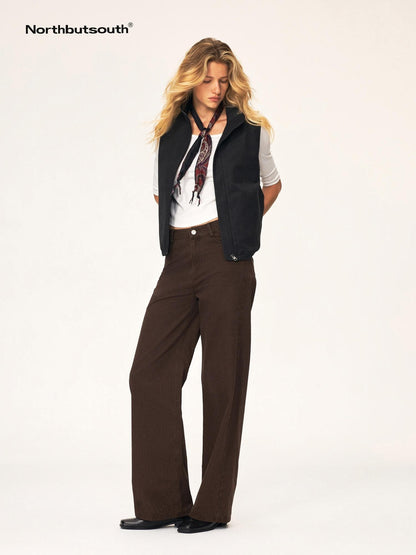Northbutsouth Washed Faded Textured Mid Low Rise Cotton Women&