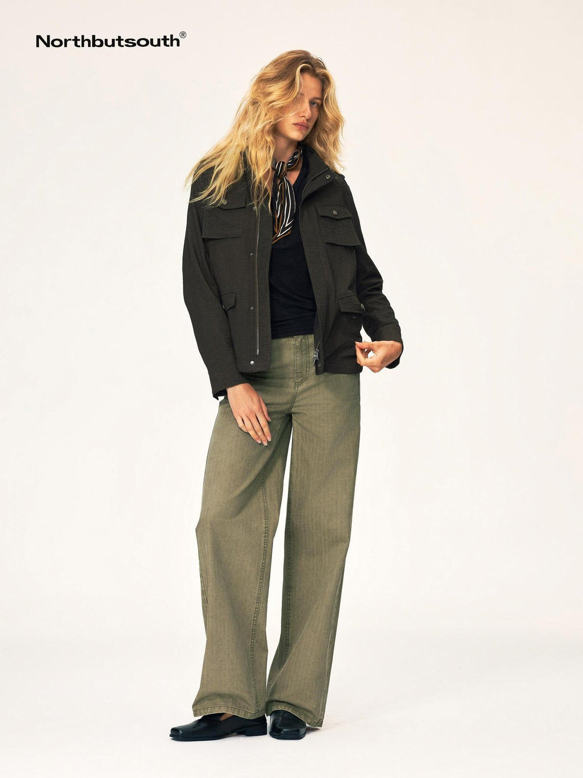 Northbutsouth Washed Faded Textured Mid Low Rise Cotton Women&