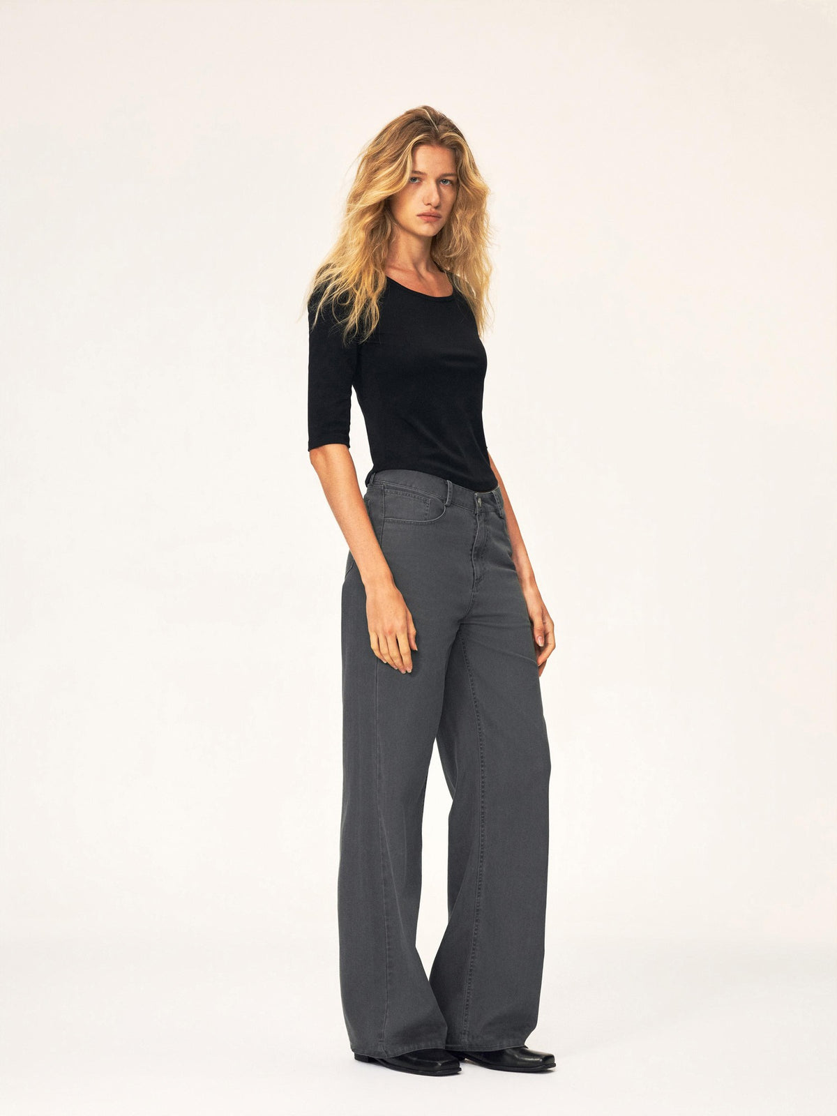 Northbutsouth Washed Faded Textured Mid Low Rise Cotton Women&