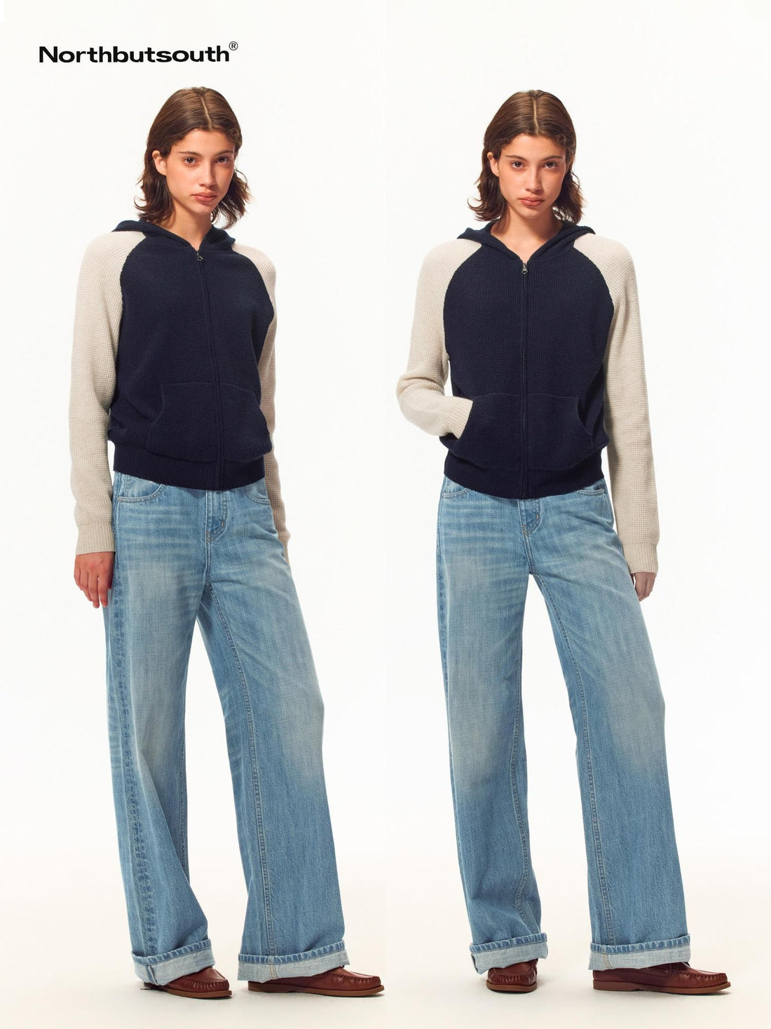 Northbutsouth Washed Gradient Faded Bamboo Texture Women&