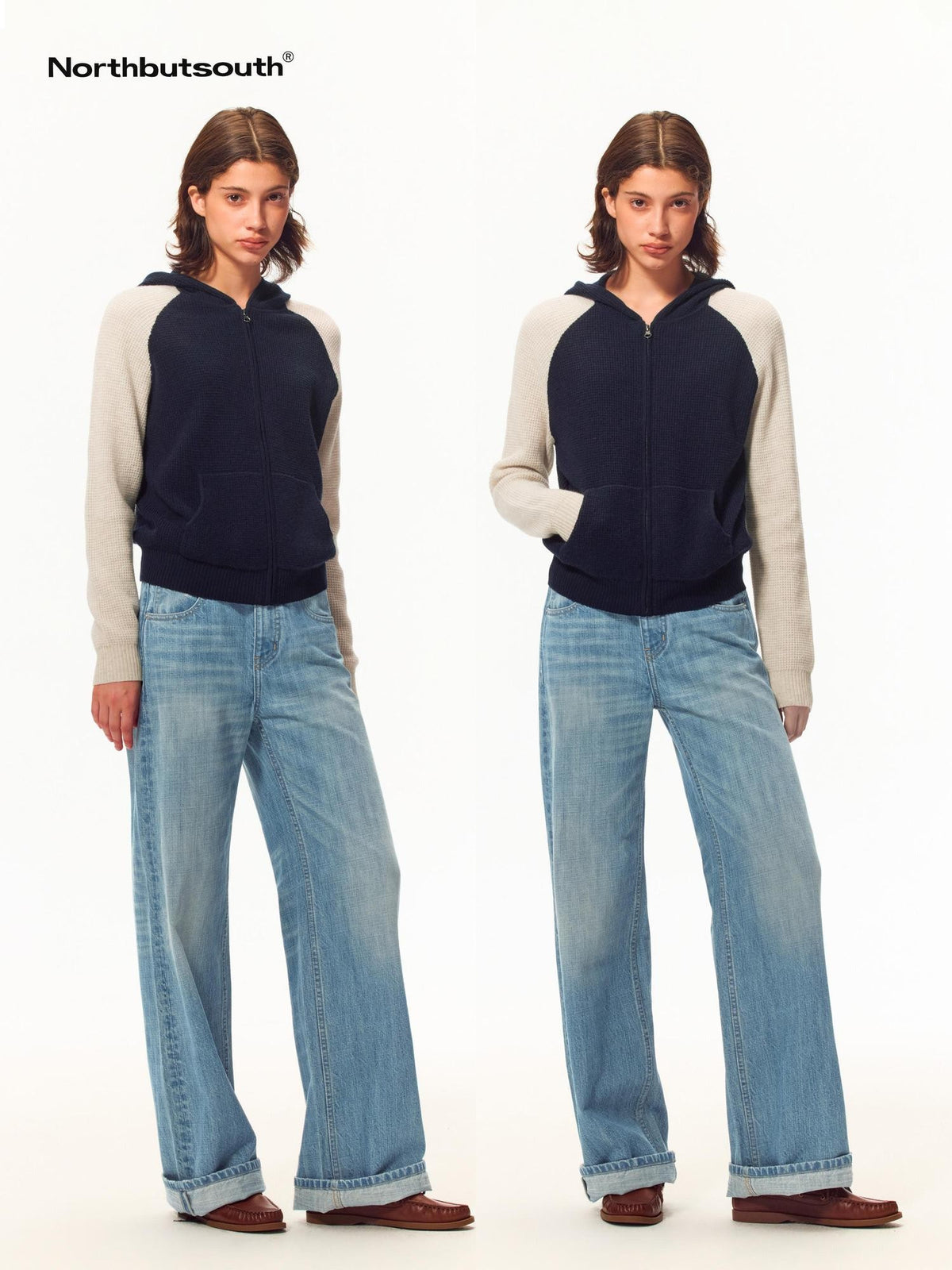 Northbutsouth Washed Gradient Faded Bamboo Texture Women&